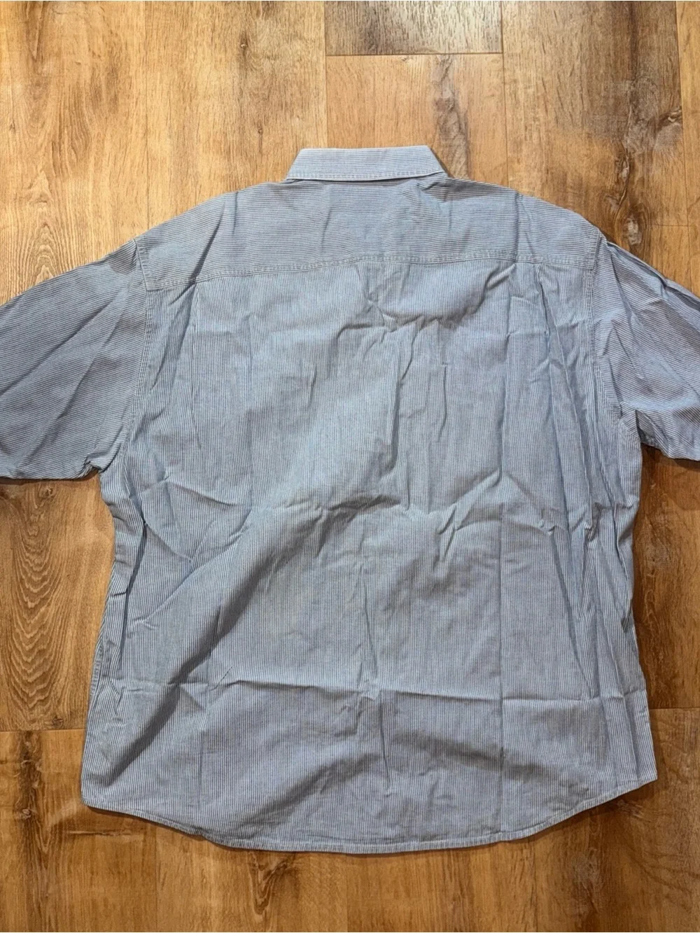 Vtg Dockers Indigo Polo Button Down Short Sleeve 90s Cotton Stripes Utility Work